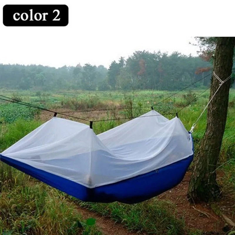 1-2 Person Hammock Outdoor Camping Hammock With Mosquito Net High Strength Parachute Swing Bed For Outdoor Hammock For Camping