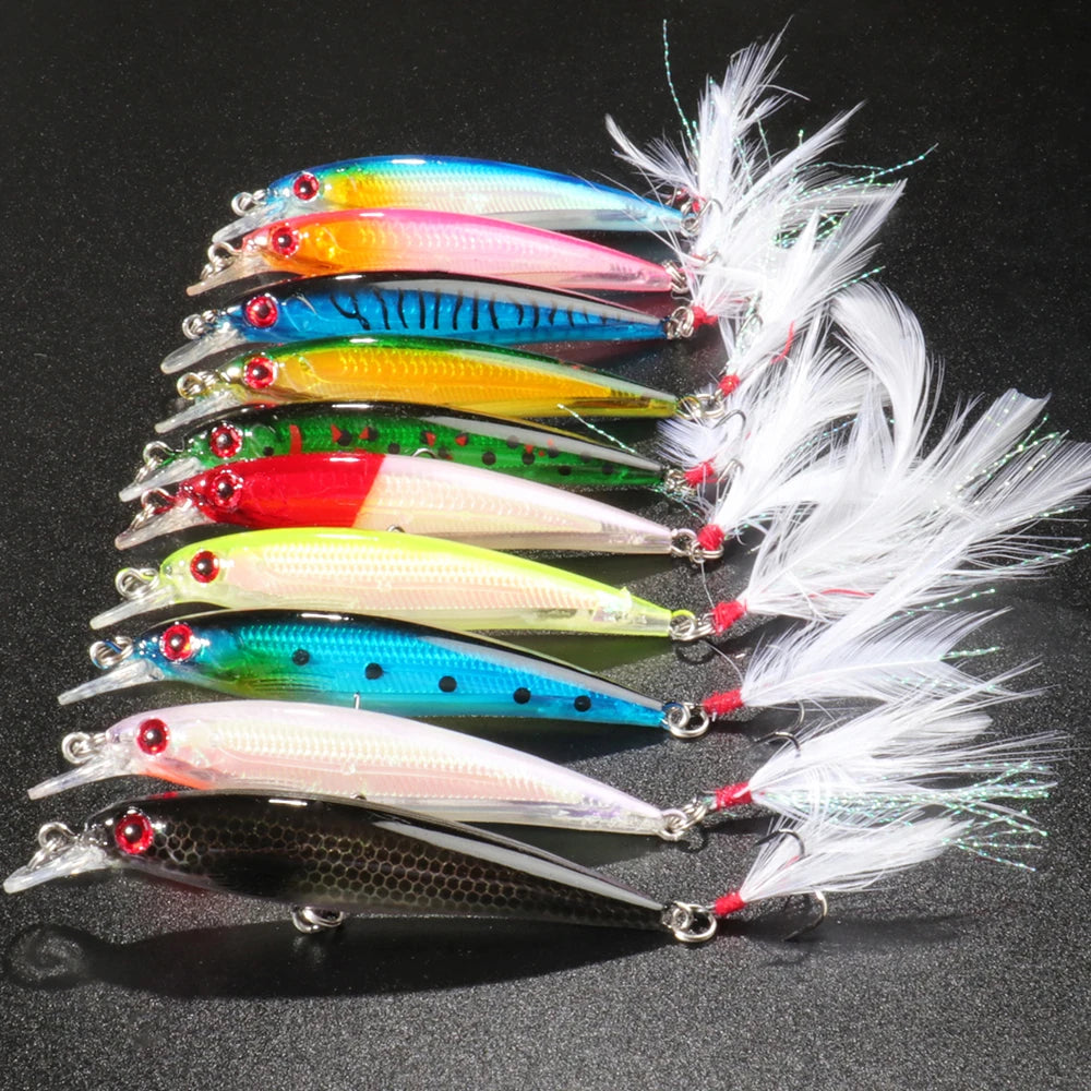 10PCS/Lot Minnow 8g 13g 14g 26g Fishing Lure Floating HardBait Pesca Tackle Jerkbait Swimbait Sinking Wobbler Artificial Bait