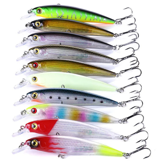 10PCS/Lot Minnow 8g 13g 14g 26g Fishing Lure Floating HardBait Pesca Tackle Jerkbait Swimbait Sinking Wobbler Artificial Bait